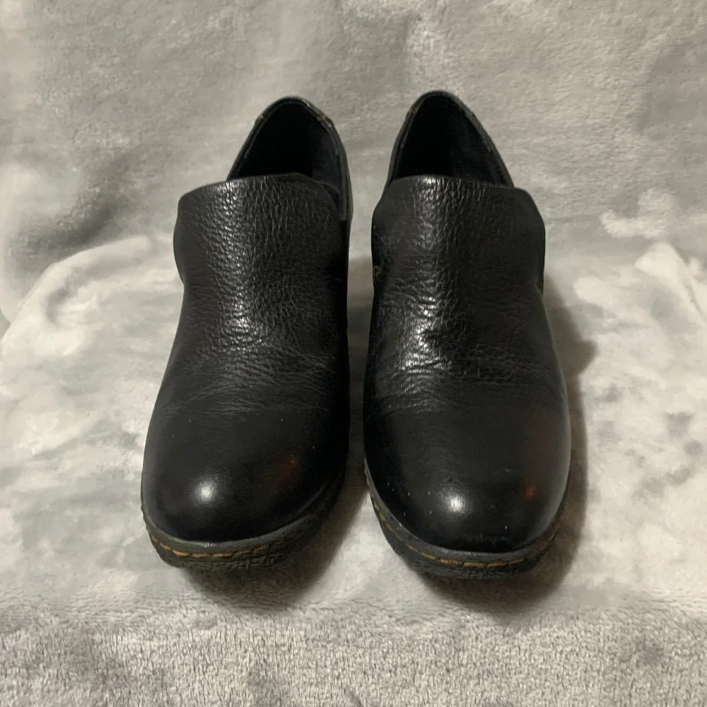 BOC Born Concept Black Leather Ankle Boots Booties Women's US‎ 9.5 EU 41 Block